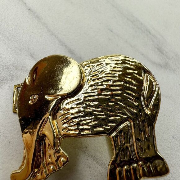 Vintage Elephant Gold Tone Belt Buckle Piece - Picture 3 of 8
